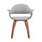 Armen Living Adalyn Gray Faux Leather and Walnut Wood Dining Room Accent Chair LCADCHWAGR - alternate 7